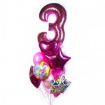 Облако из шаров с цифрой и шарами с днём рождения, фото
